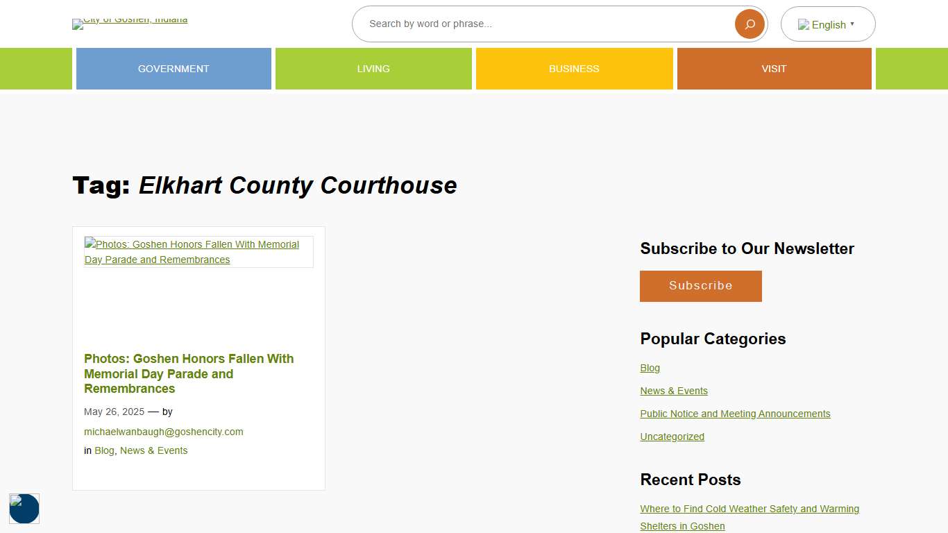 Elkhart County Courthouse Archives - City of Goshen, Indiana